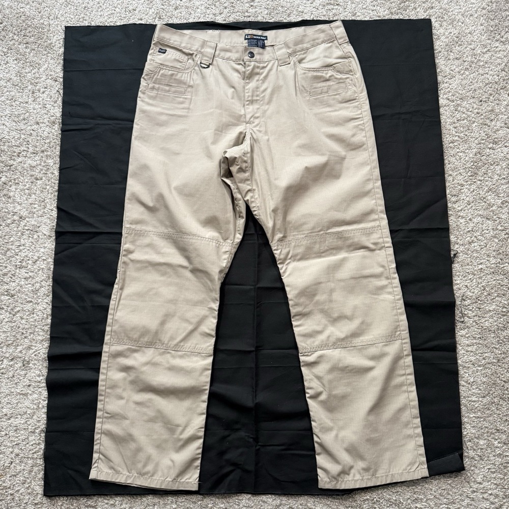 5.11 Tactical Series Pants Men's Ripstop Double Knee SZ 36X32 Beige